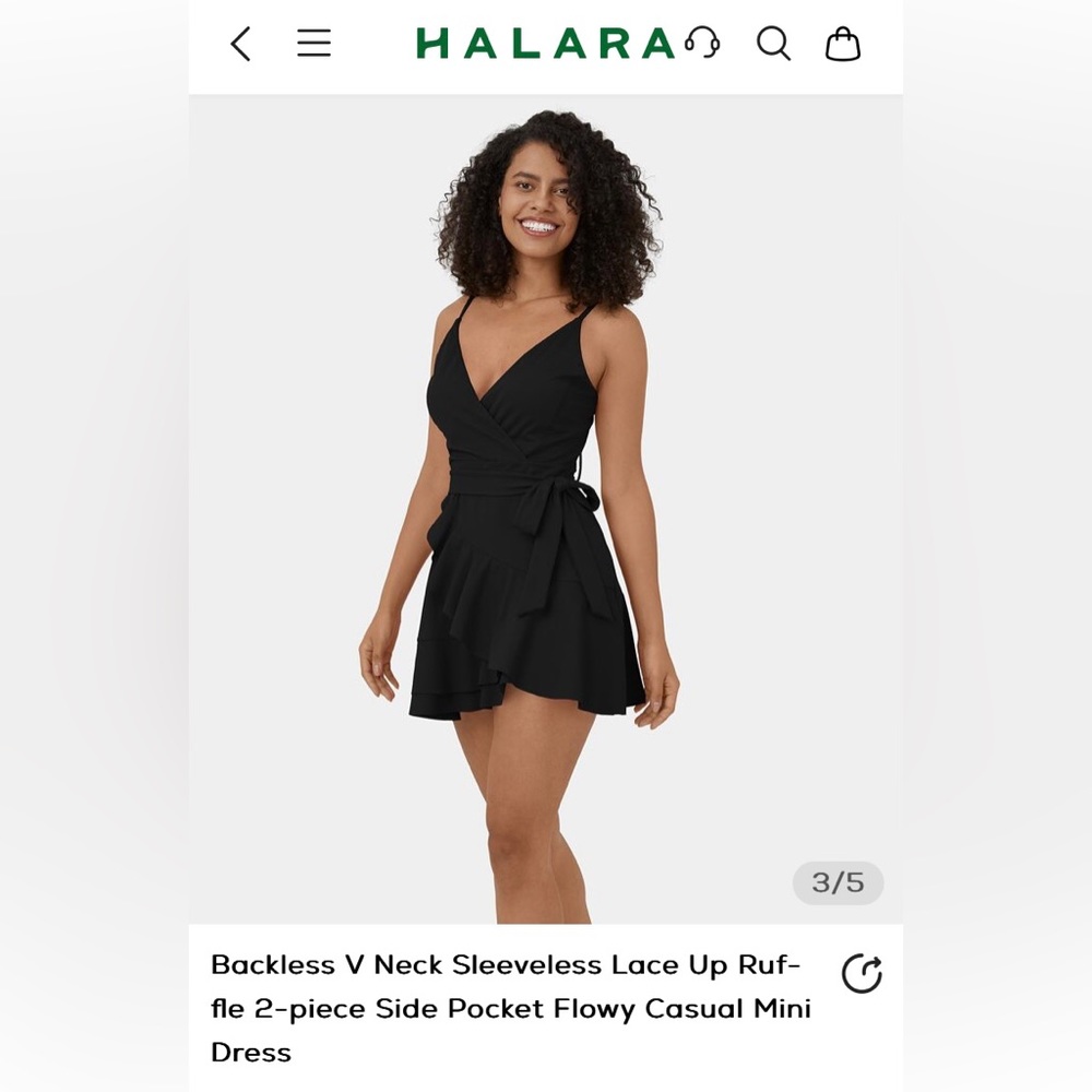 Black flowy dress with ruffle